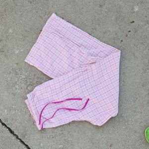 Pink Loose Plaid Pajama Pant Cabincore Comfy Cozy Sleep Small